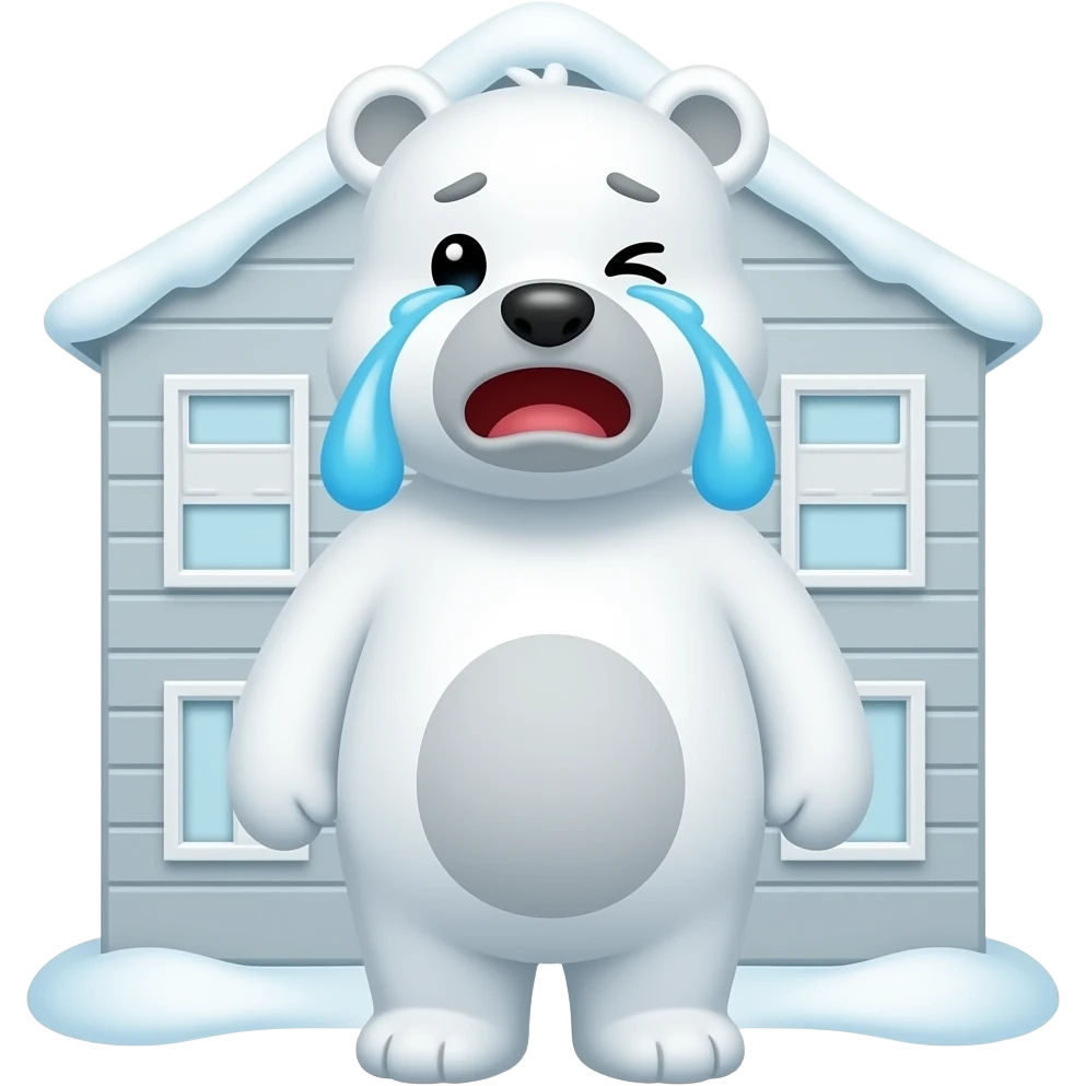 Boo's crying and laughter is heard outside from their apartment arctic animal's emoji
