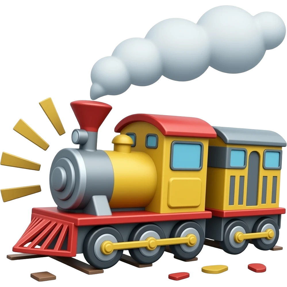 Toy train crash emoji