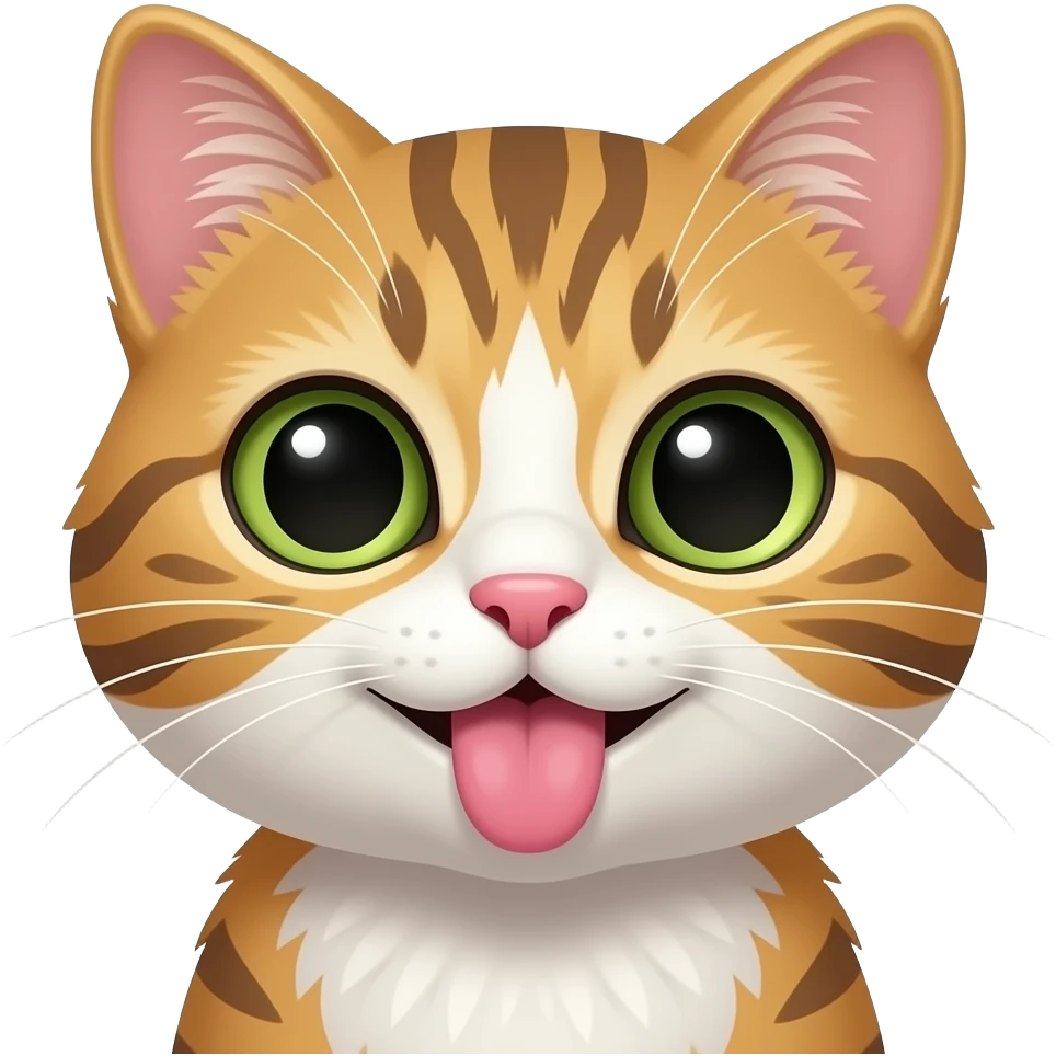 Μία καλικο γάτα που βγάζει τη γλώσα της sexy emoji