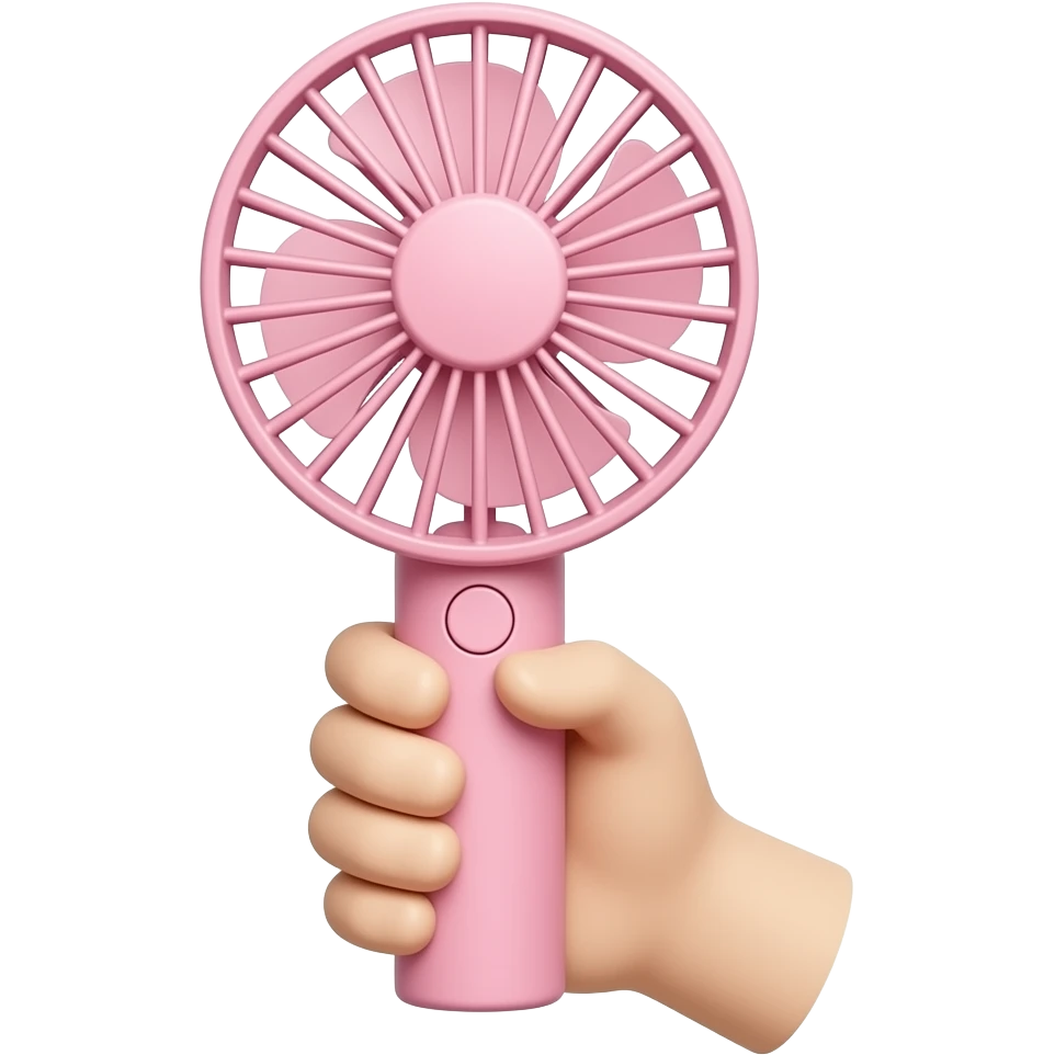 Ventilador rosa portátil que cabe na mão ventilador portátil rosa claro que cabe na mão emoji