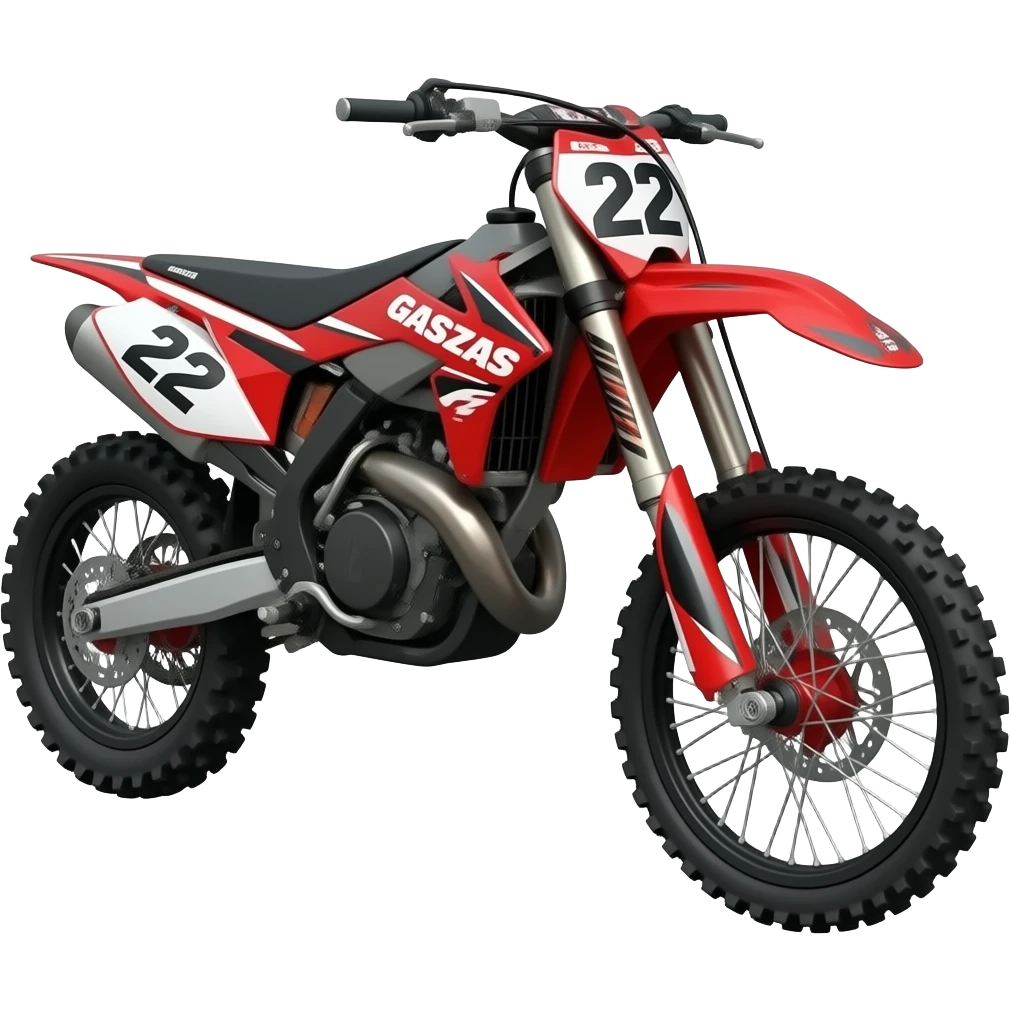 Motocross numéro 22 gasgas rouge avec le logo gasgas dessus emoji