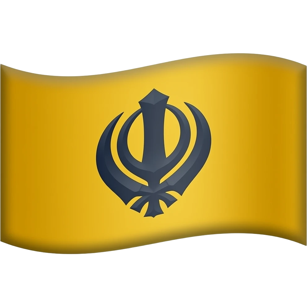 can you make a emoji for me that i can copy and paste please   i want a kesari color (saffron) flag with a royal blue khanda in the center of it   also make another one but with a black khanda in the center emoji