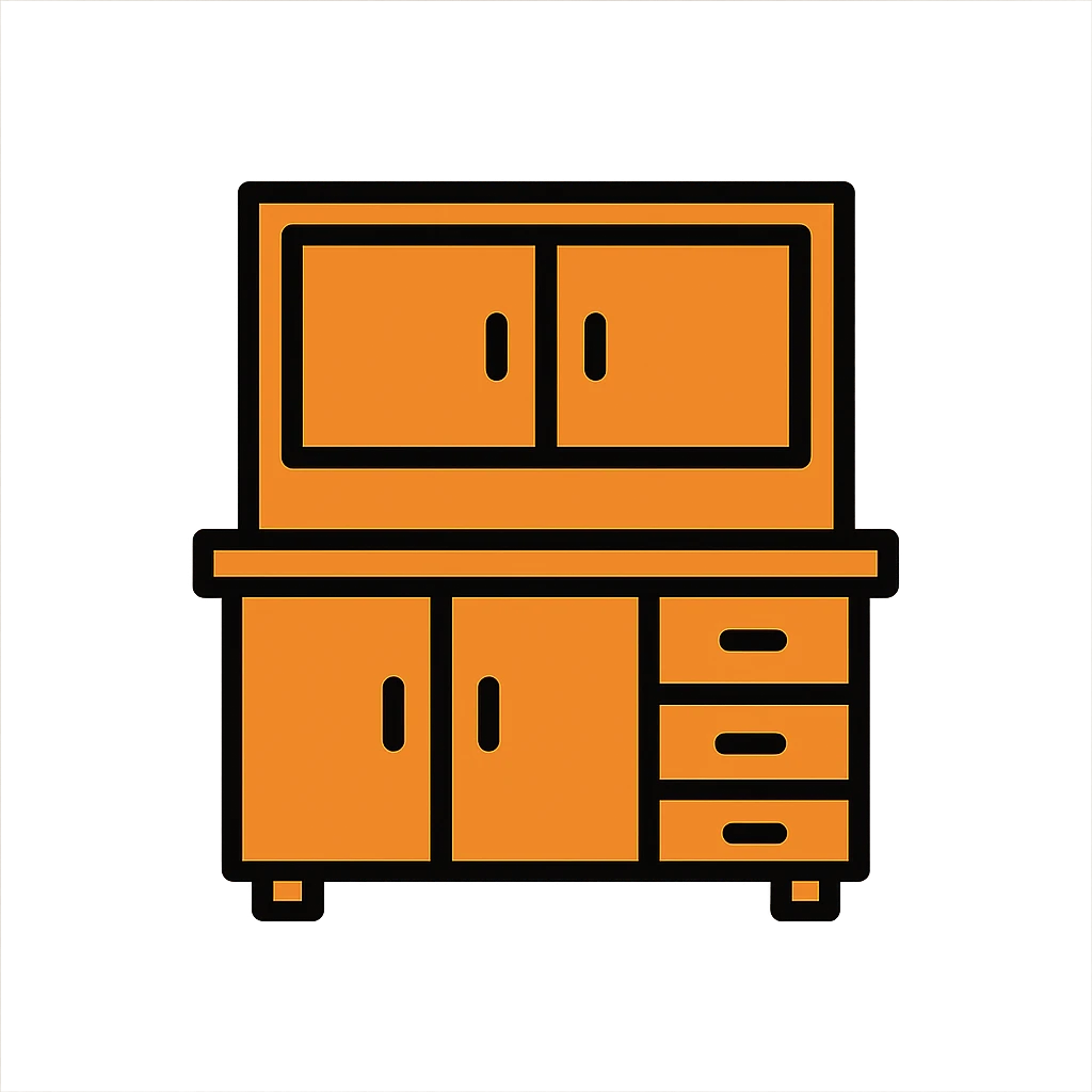 flat color icon style kitchen cabinet made of wood emoji