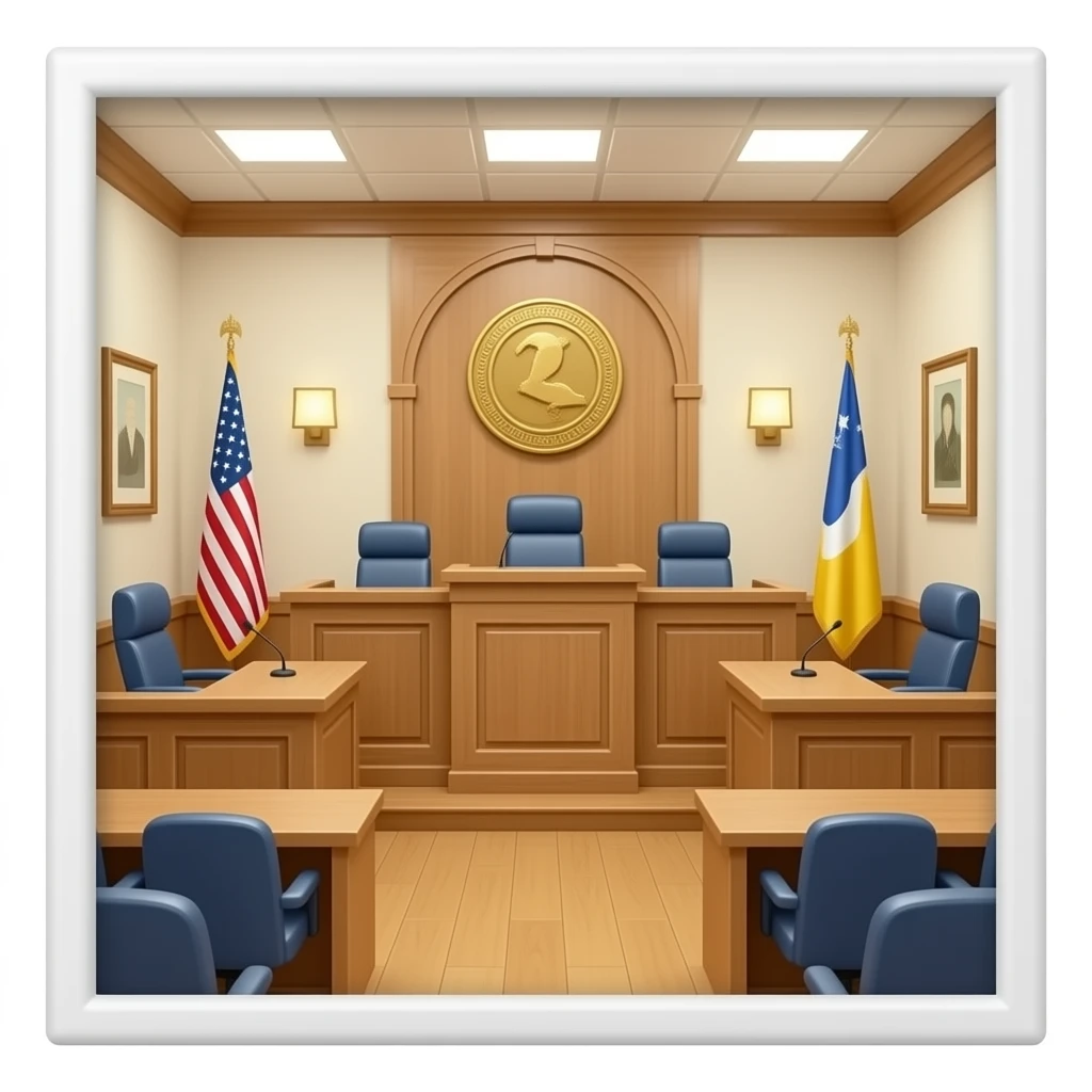 Courtroom with light ash wood emoji
