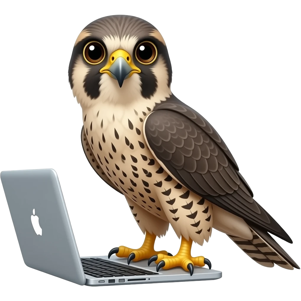 falcon typing on a macbook emoji