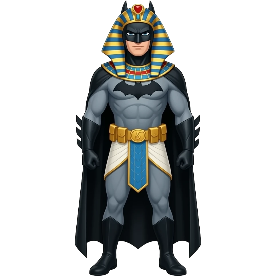 A bat-man dressed in medieval egiptian outfit. Full body emoji