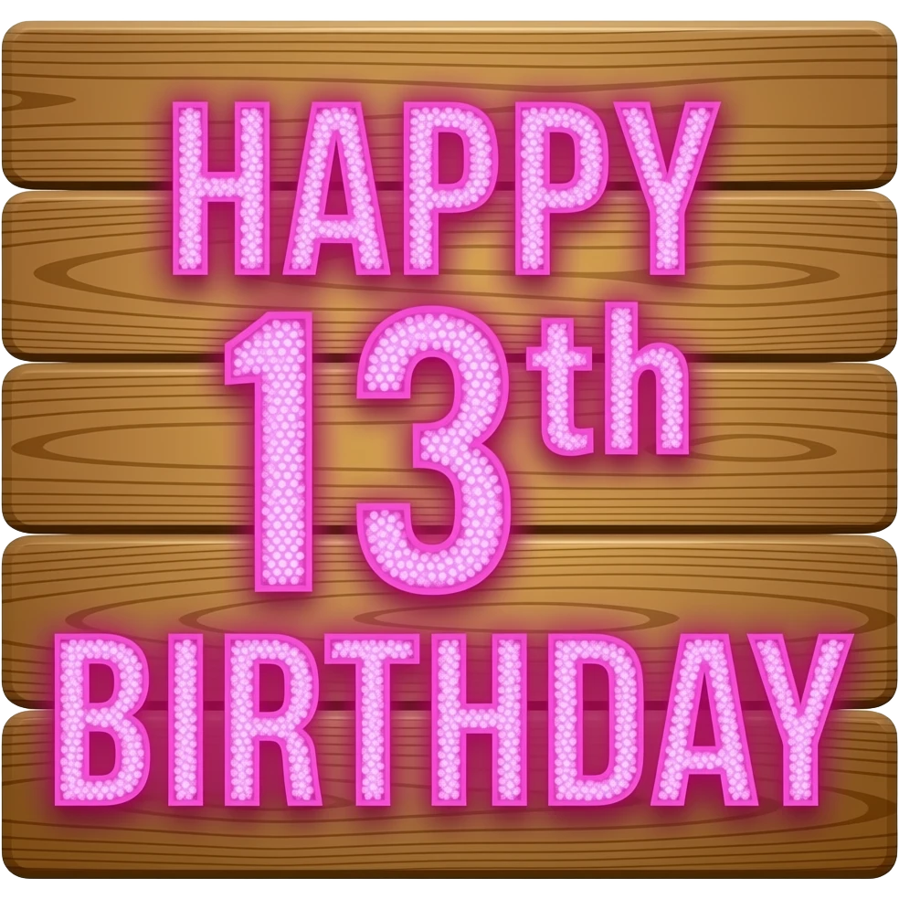 happy 13th birthday sign emoji