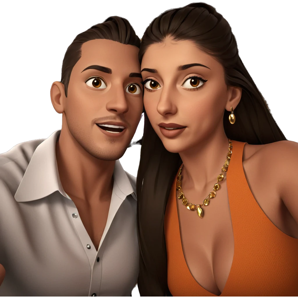 selfie of stylish couple emoji