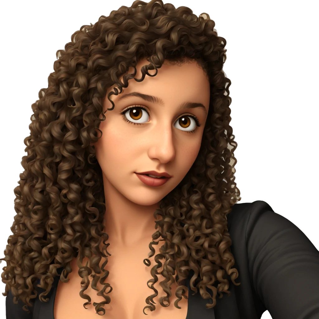 curly haired girl portrait emoji