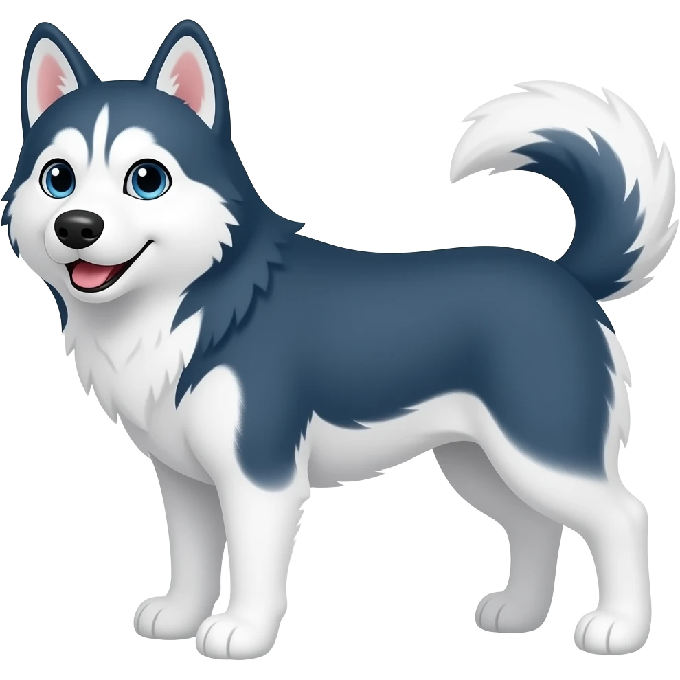 husky, blue and white emoji