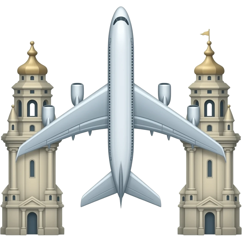 İki kulenin arasından uçak geçsin emoji