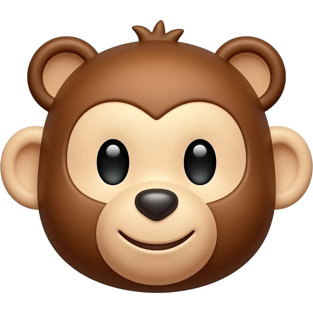 Custom iOS emoji with no blur and a white background. The topic of the emoji is "bear and monkey hybrid". It MUST maintain the general apple iOS emoji style. emoji