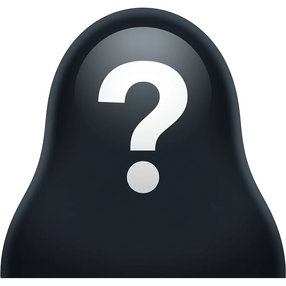 something mysterios.....it is blacked out but has a white ? on its face it is not a boy it is not a girl...........we dont know what it is emoji