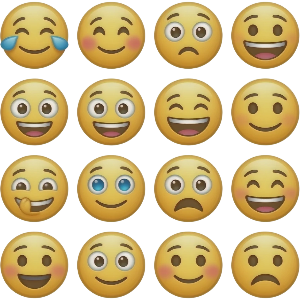 Нужно сделать крафтовые эмодзи из дерева 20 штук на одном листе emoji