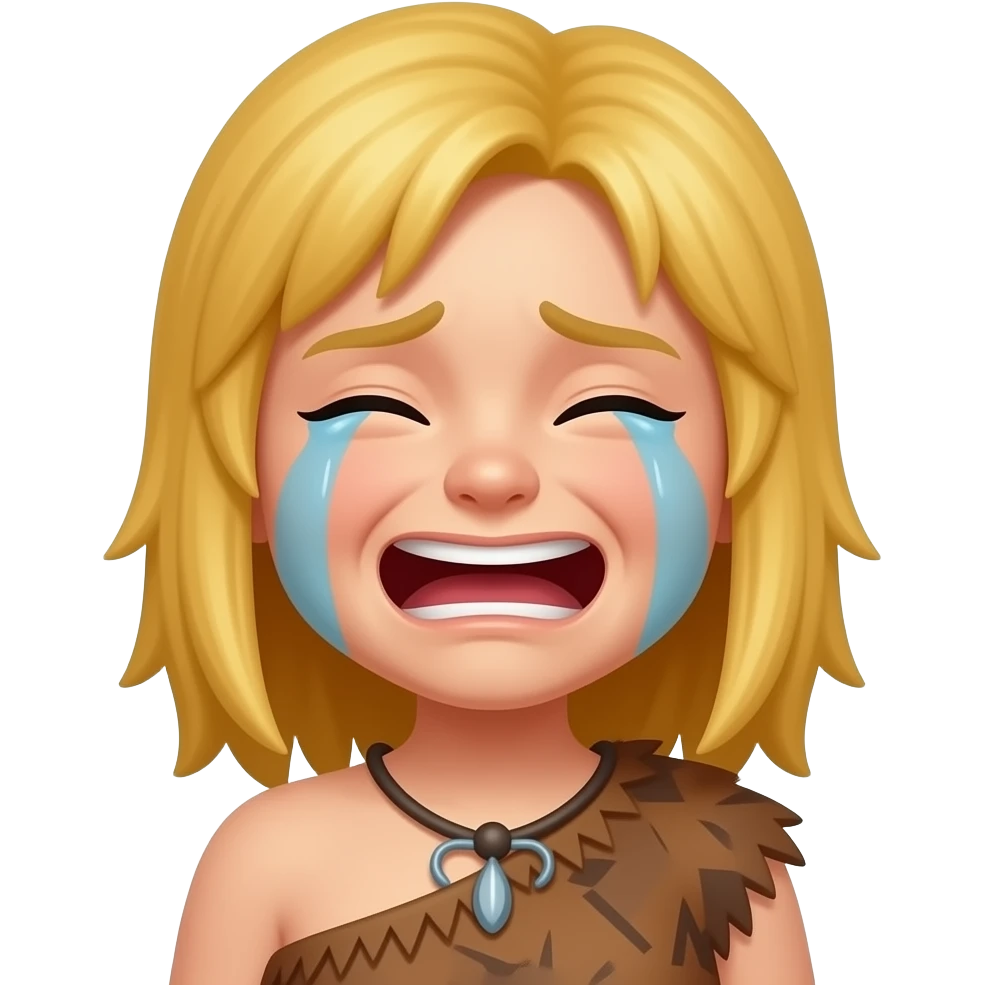 blonde cavewoman crying laughing emoji