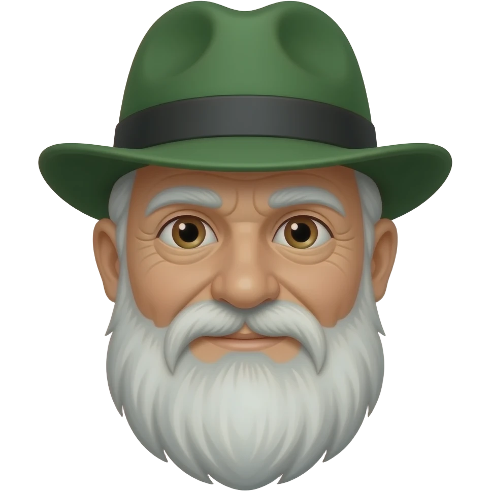 old man wear green hat emoji