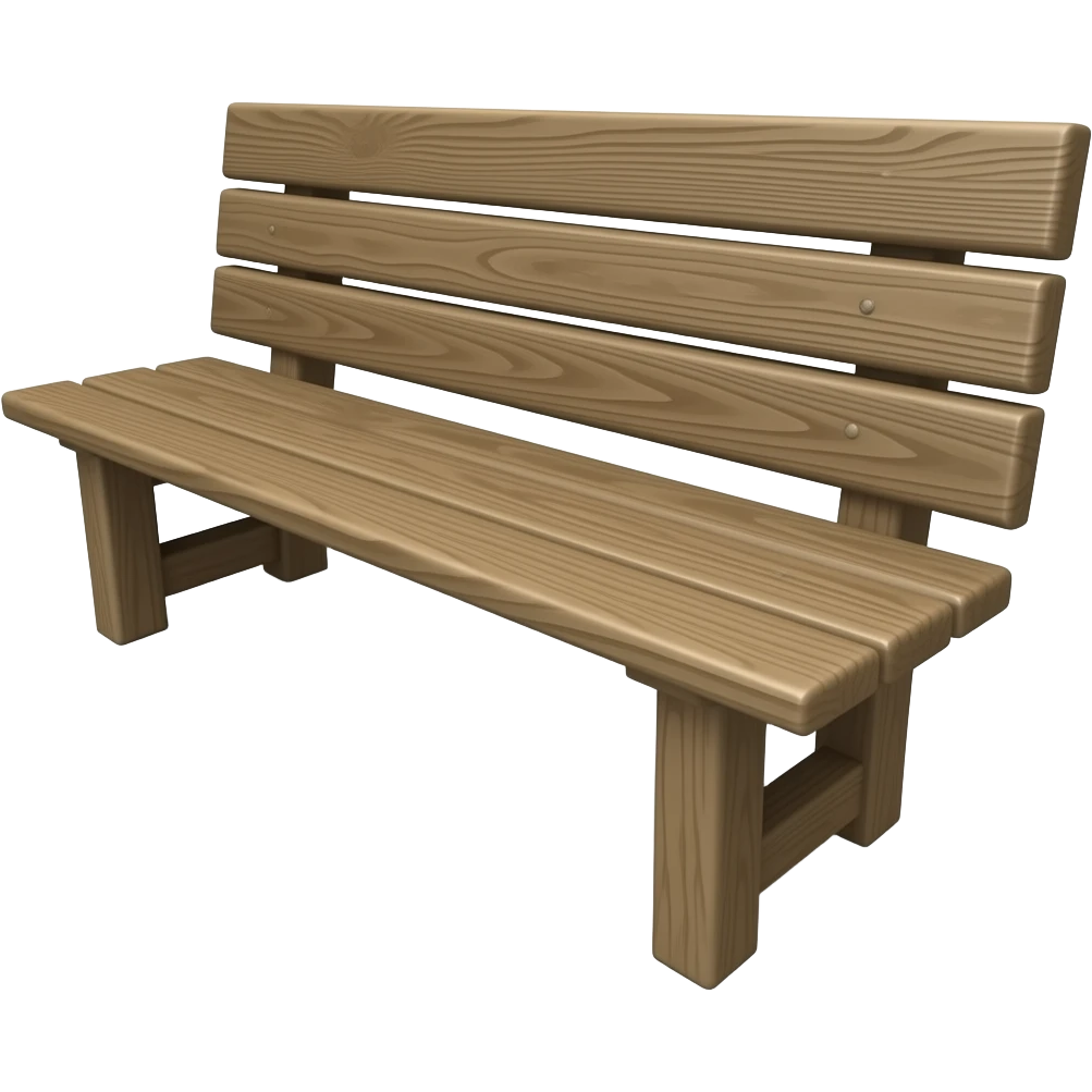 long horizontal wooden bench from behind emoji