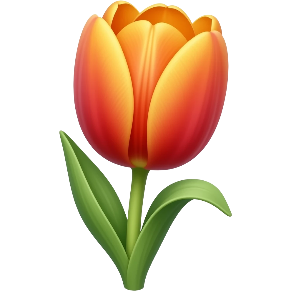 нарисуй оранжево красный тюльпан на стебле,тюльпан должен быть  открытый emoji
