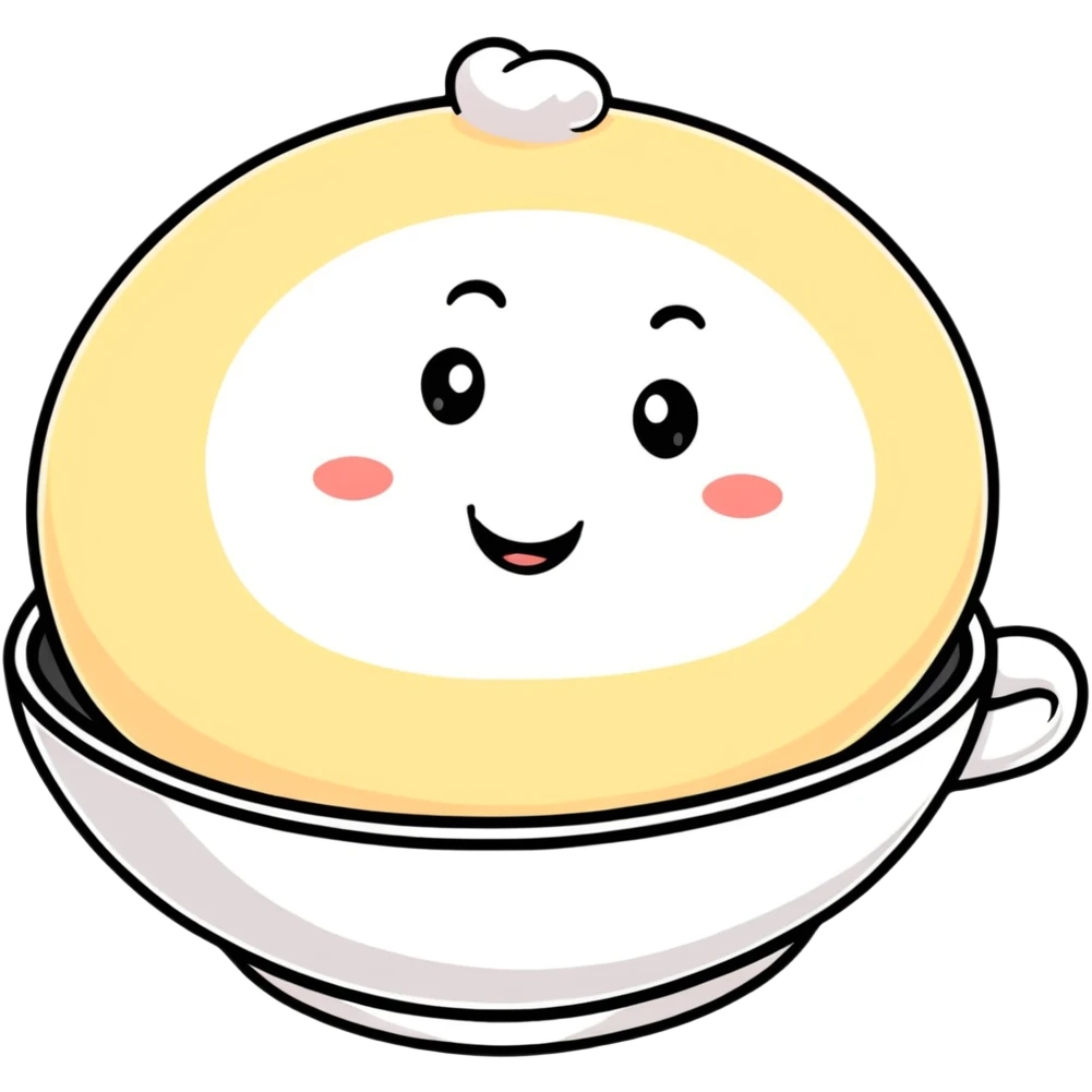 cute idli with smiling face emoji