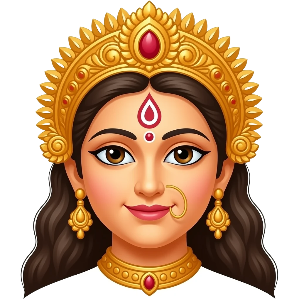 Durga devi bengali pujo. Just the face and emoji