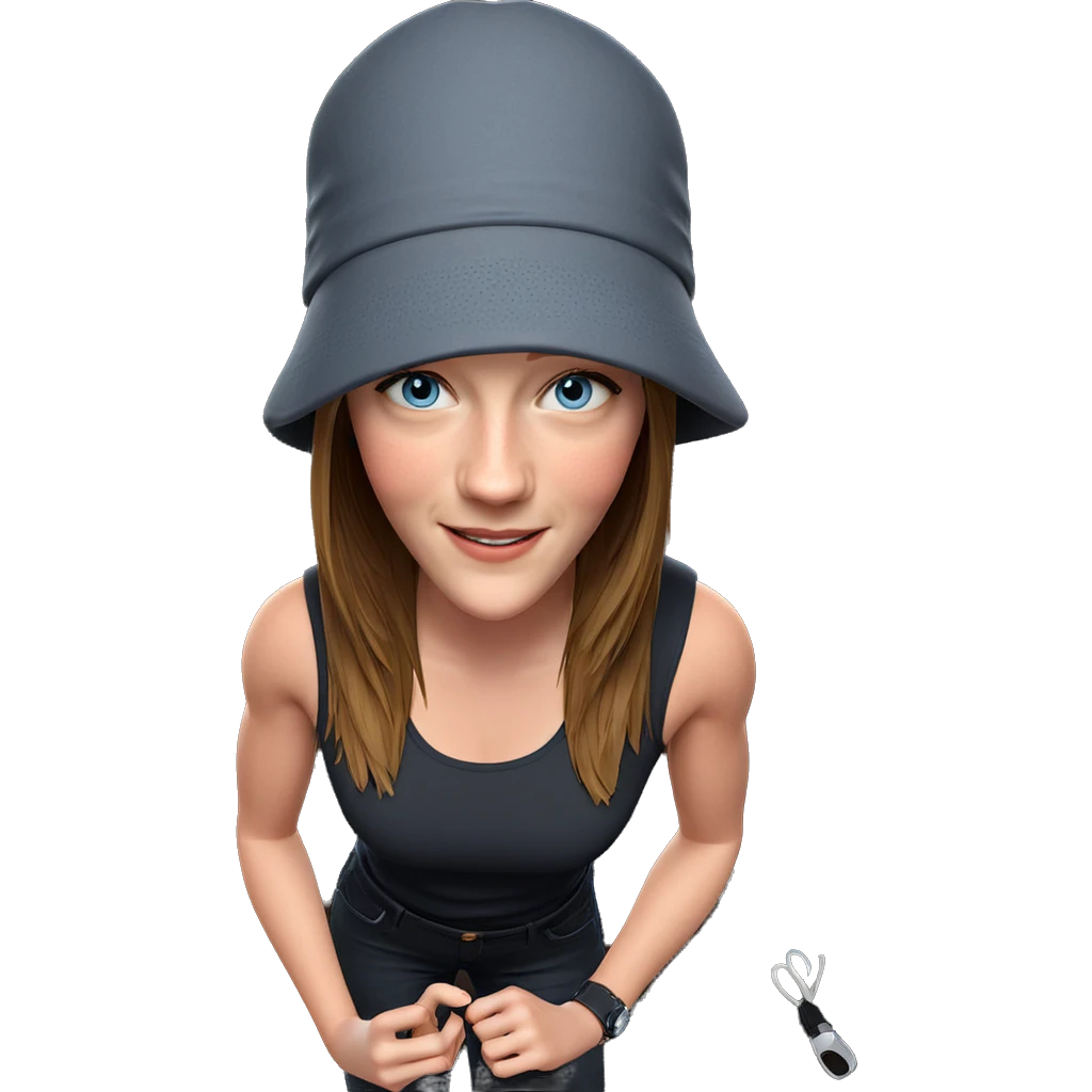 smiling girl in hat emoji