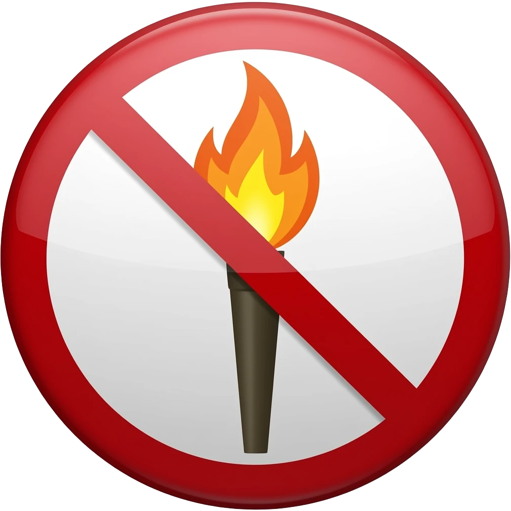 Ban on flamming torch emoji