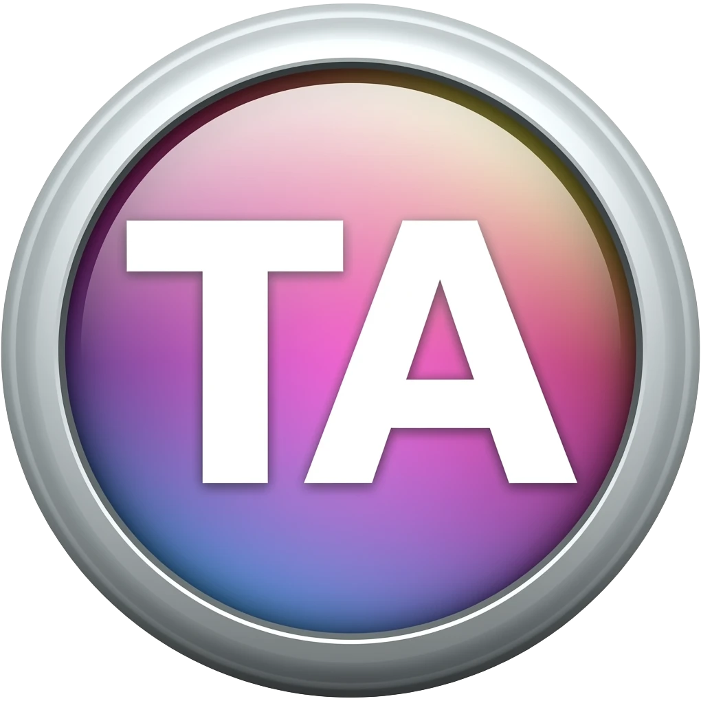 letter TA in circle with bright color emoji