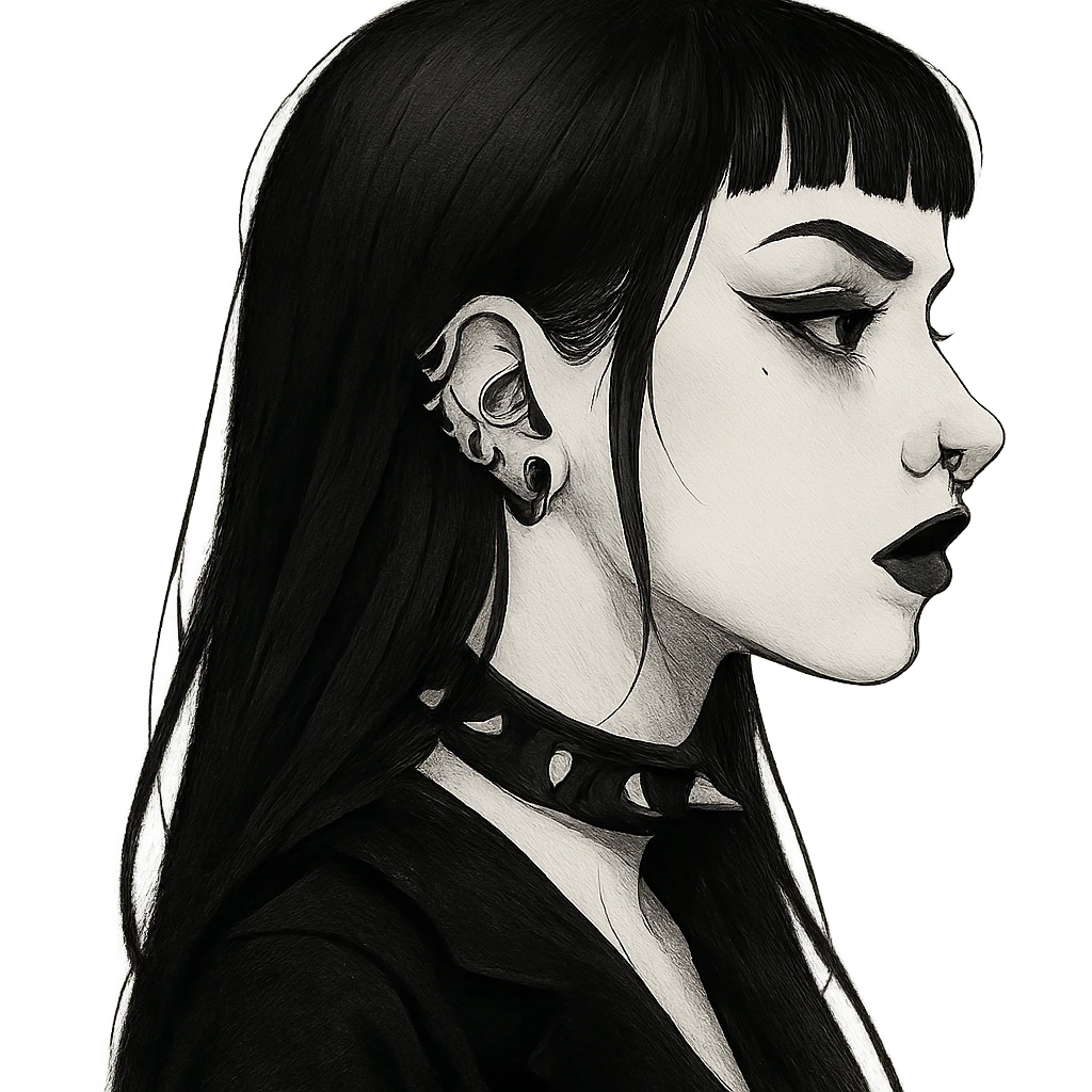 goth profile girl, remove background emoji
