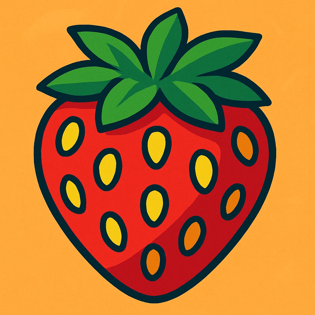 strawberry vibrant toon style emoji