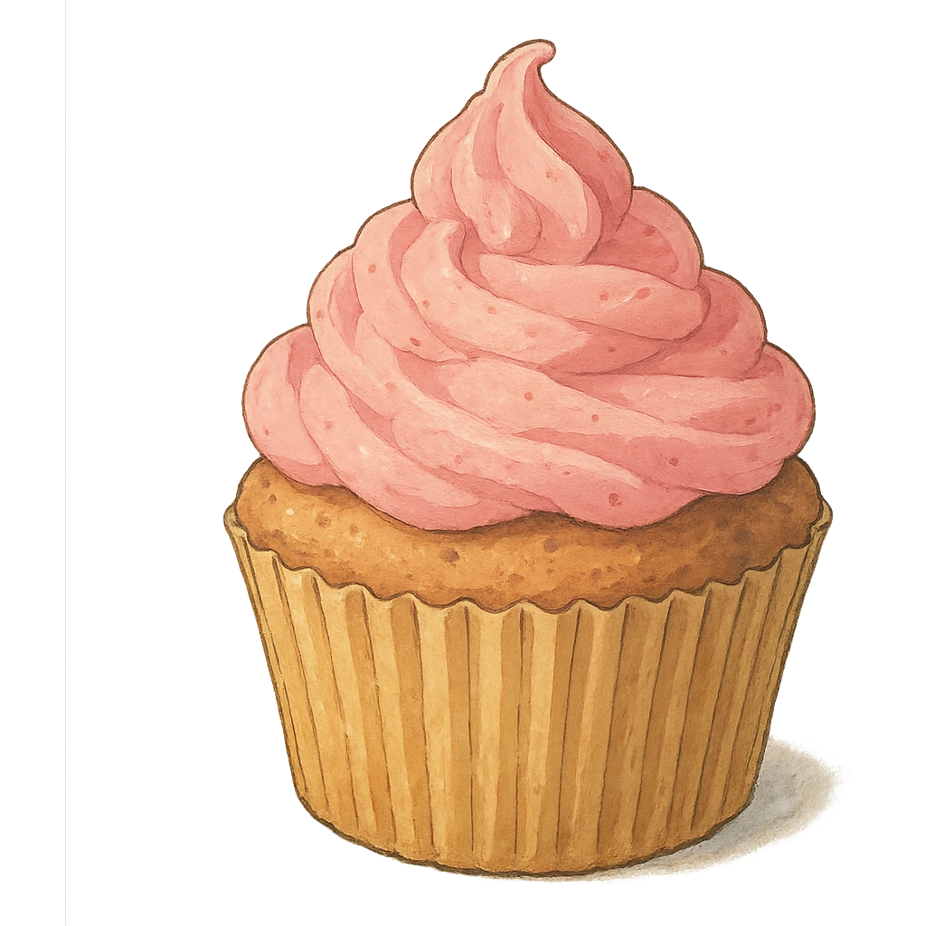 cupcake with pink icing emoji