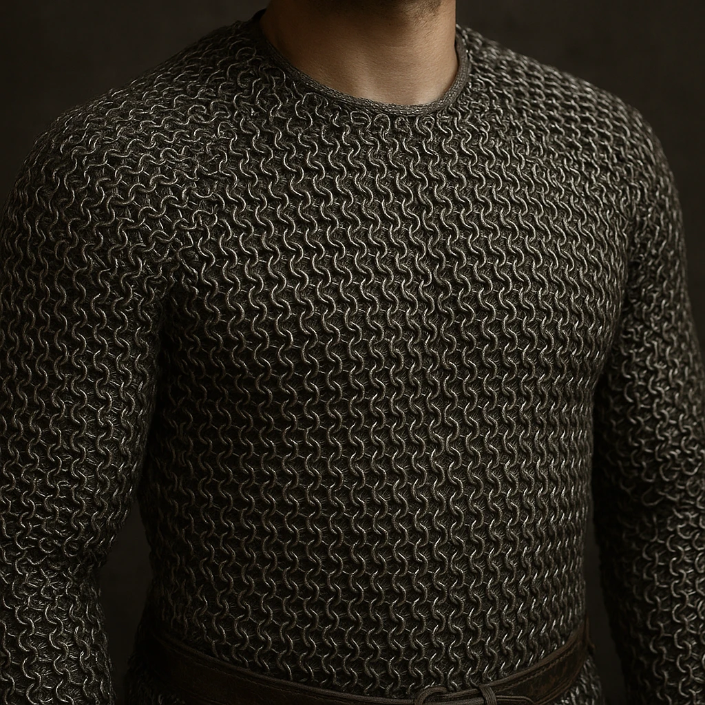 chainbody armour, highly detailed, realistic, metallic chainmail texture emoji