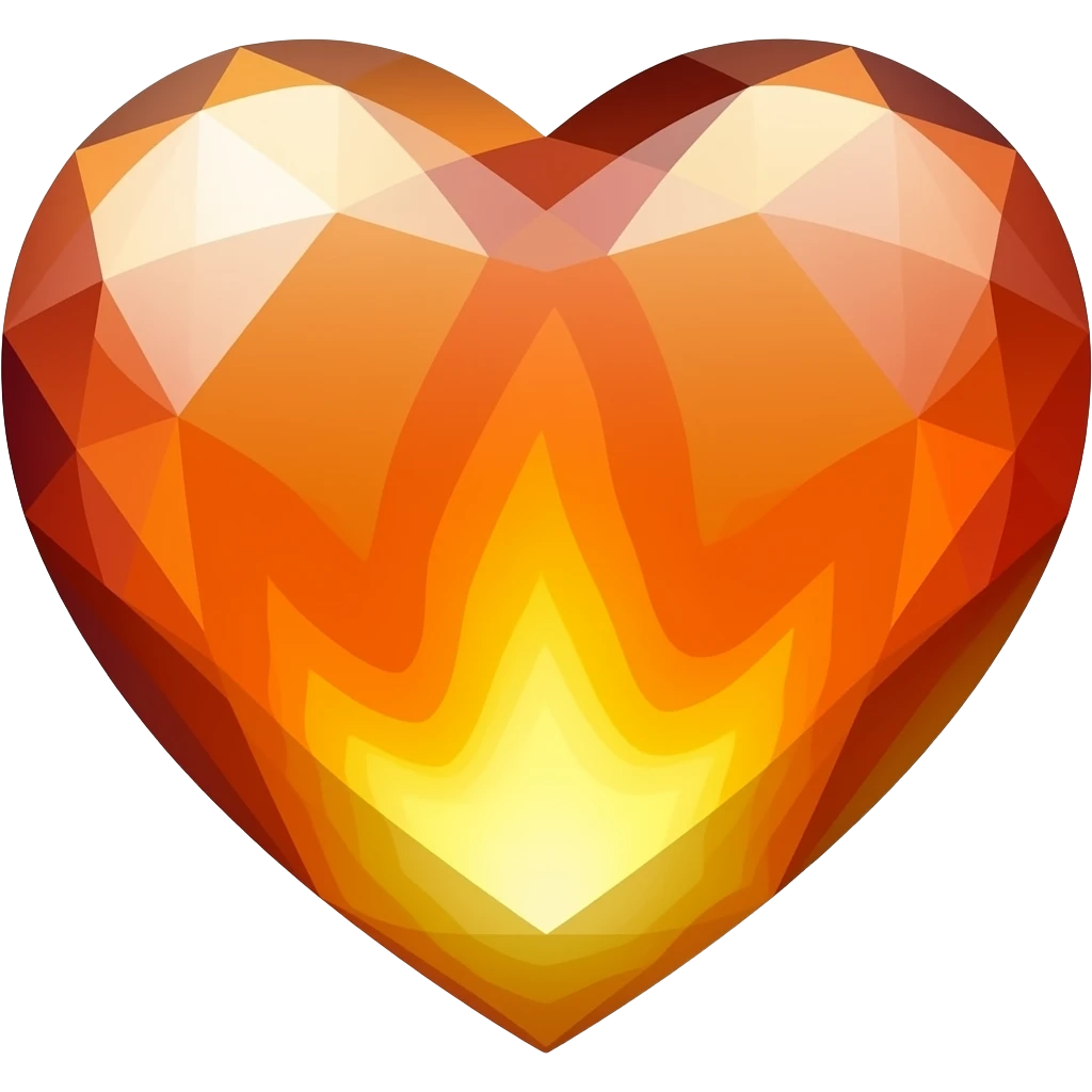 orange fire gemstone heart emoji