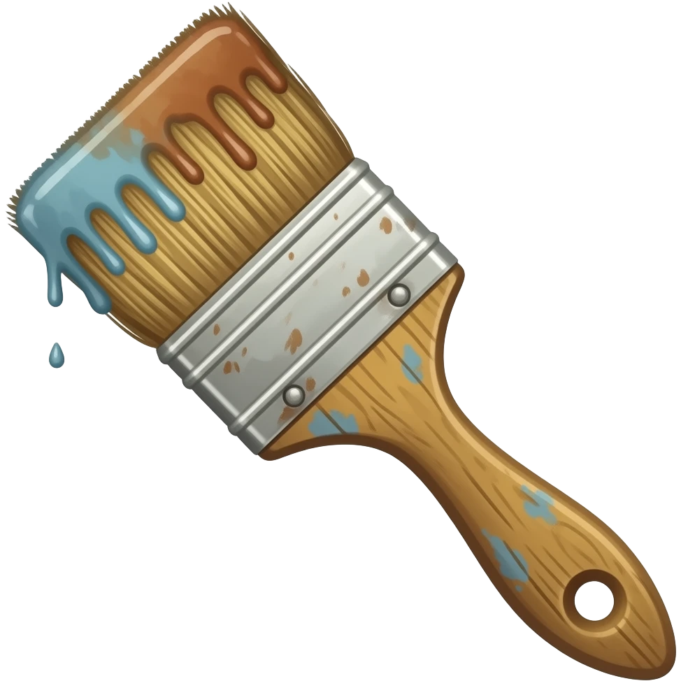 old used slightly dripping painters brush emoji
