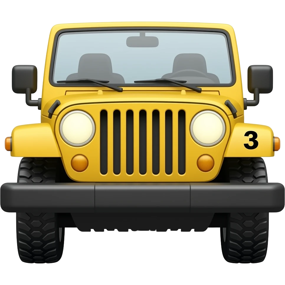 Yellow big jeep with a black number 3 on the side emoji