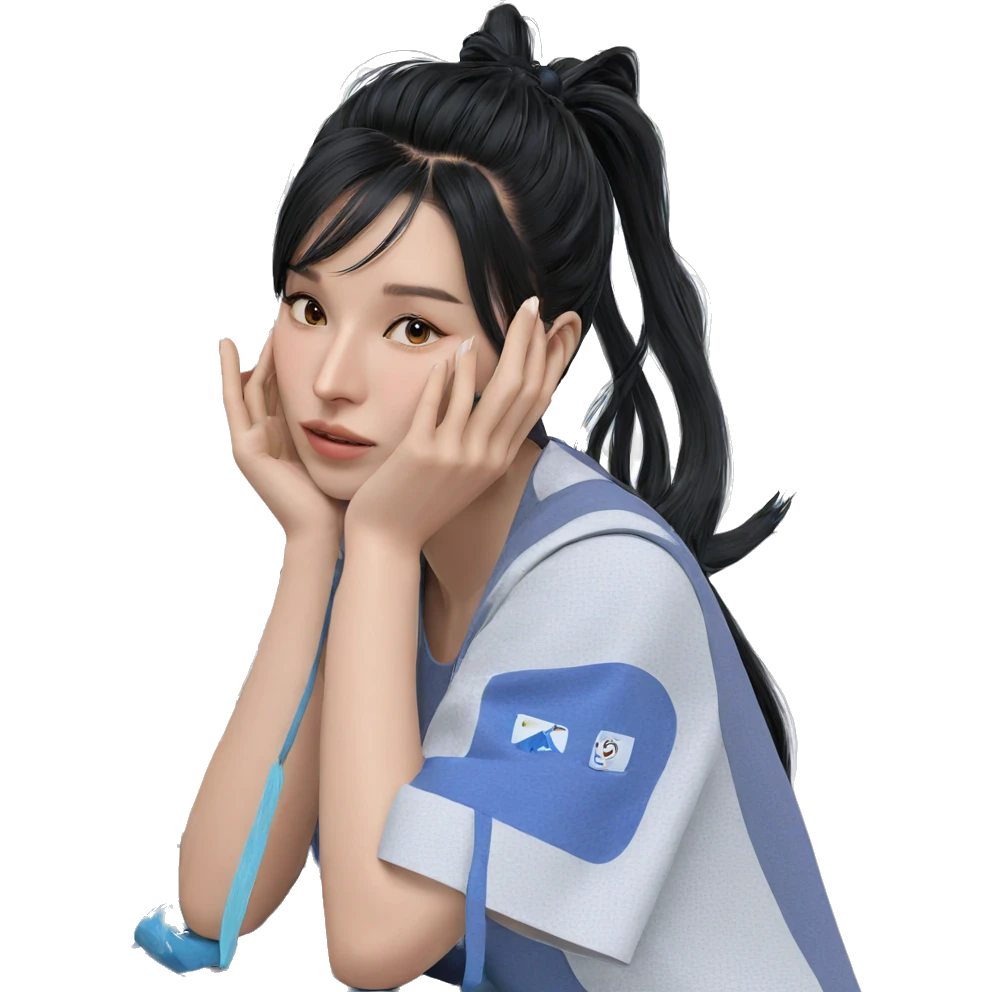girl with long black hair emoji