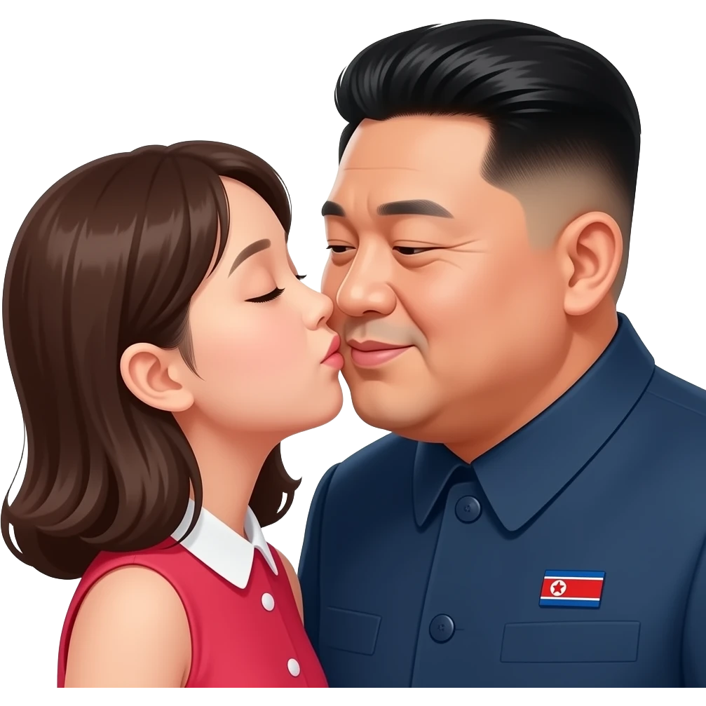 king jong um doaughter kissing kim jong un emoji