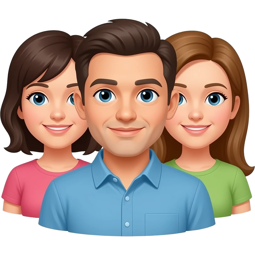 3 People glued together emoji