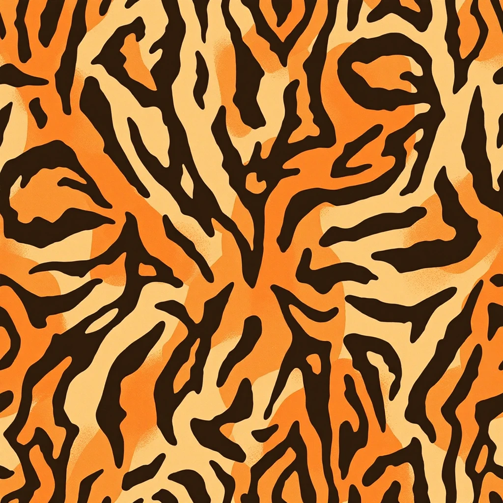 tiger print pattern in autumn colors, orange brown beige palette, abstract seamless texture, bold stylish background emoji