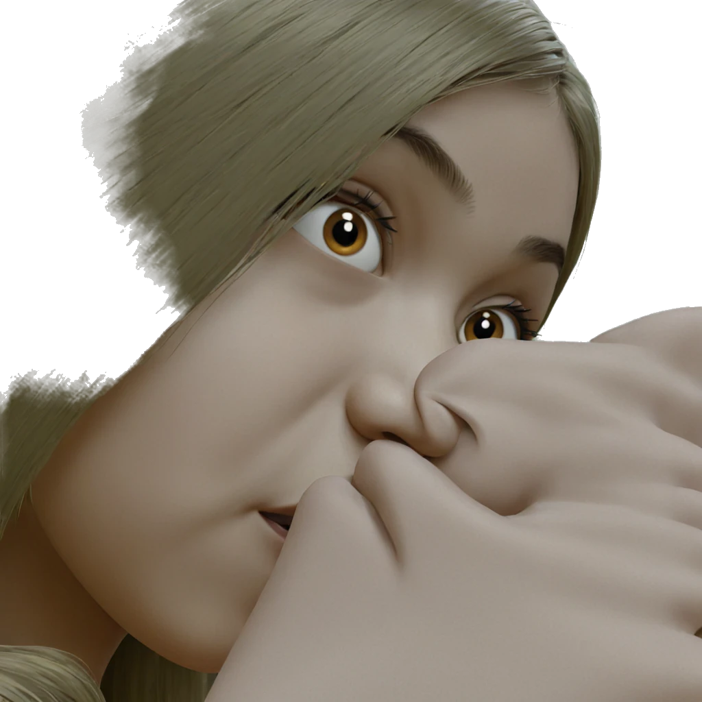 realistic close-up of girl emoji