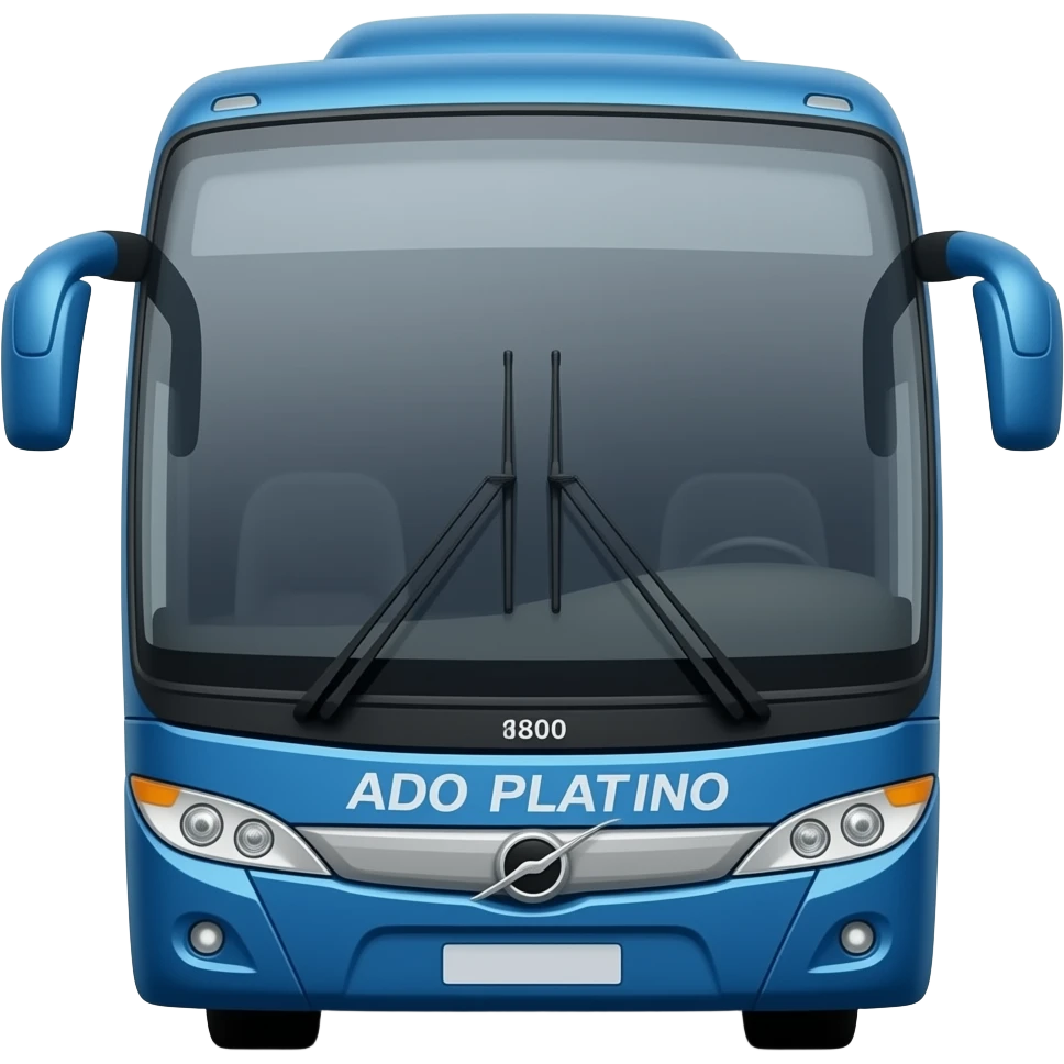 Volvo 9800 azul con letras ado platino emoji