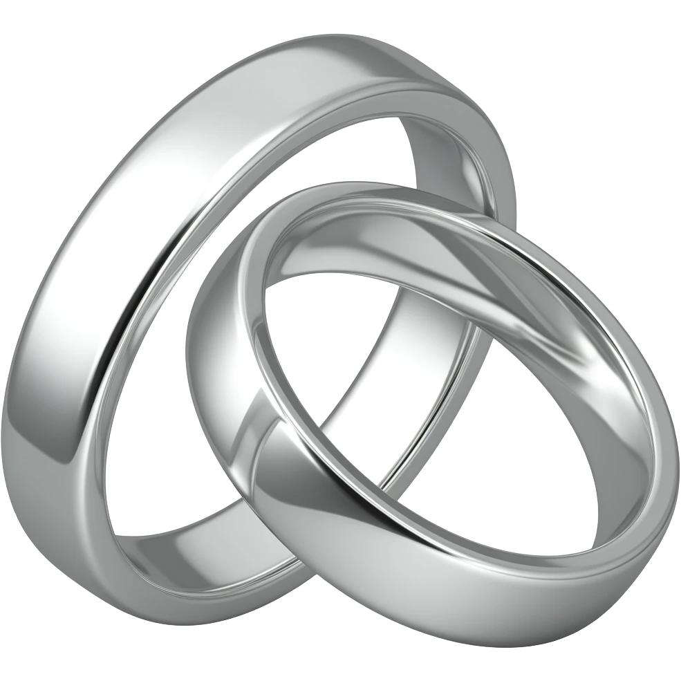 Intertwined silver wedding bands emoji