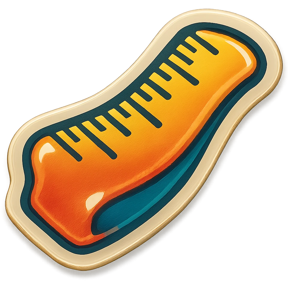 A measurement rule sticker in retro stickers style, with a vintage design and colorful details emoji