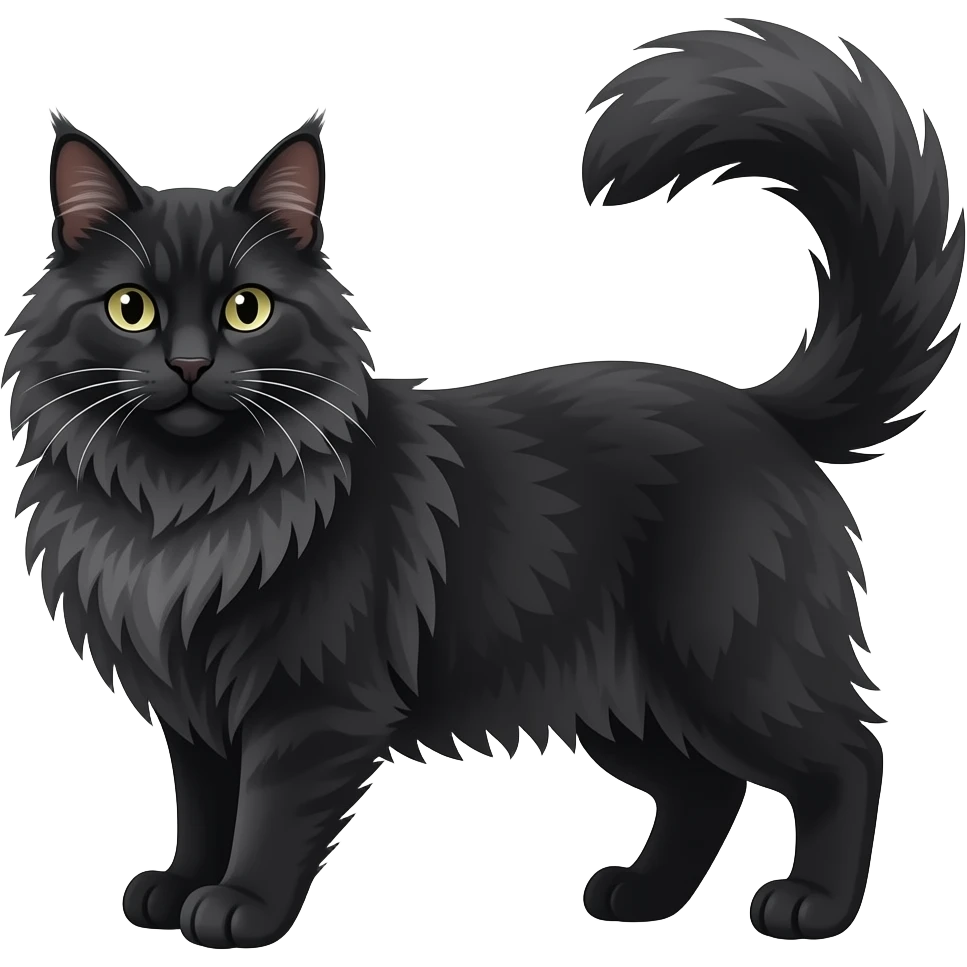 Maine coon noir emoji