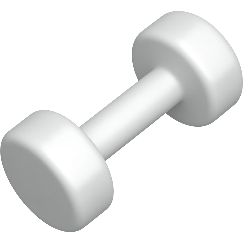 i need a white cute and dainty small dumbbell facing forward emoji