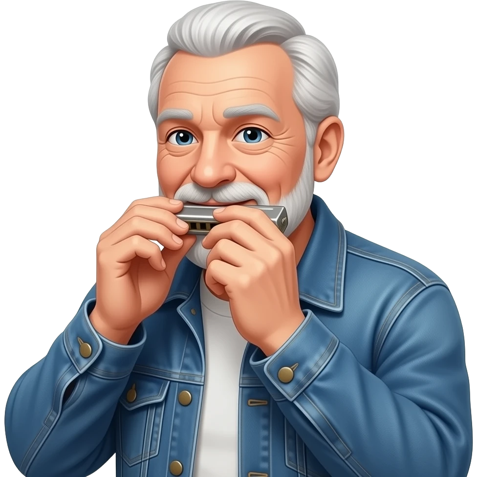 cool old harmonica player emoji