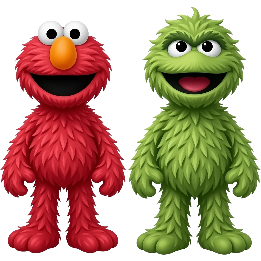 Elmo full body and Oscar the Grouch emoji