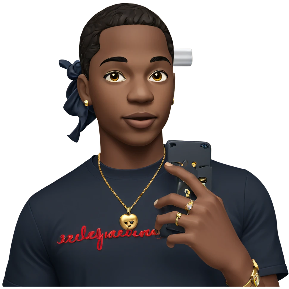 dark-skinned boy with jewelry emoji