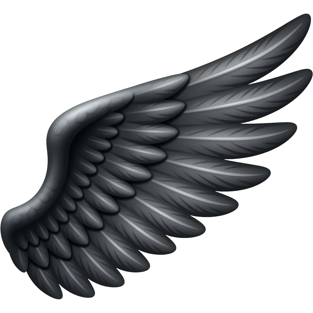 The black wing on the left side emoji