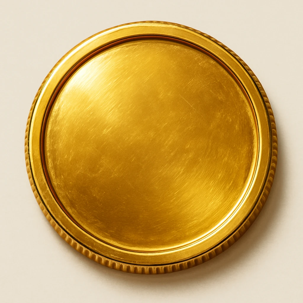 realistic emoji of a gold coin, shiny, lifelike, photorealistic emoji