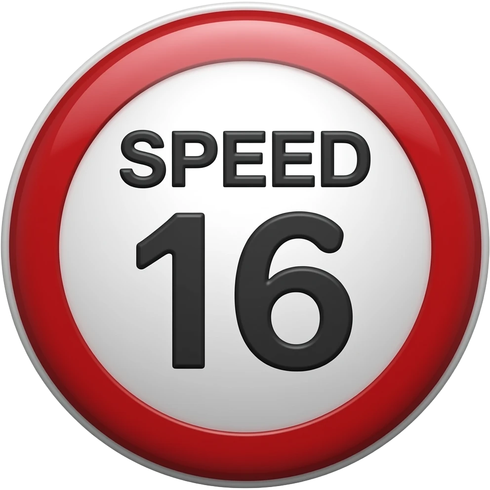 Speed limit 16 emoji